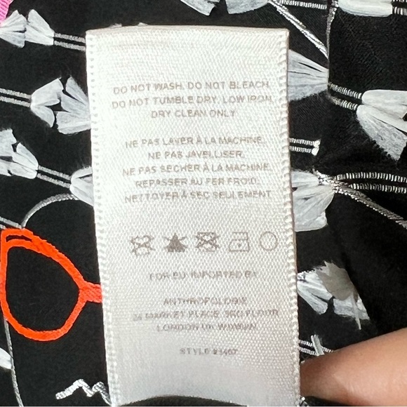 Anthropologie HUTCH Sunglass Shift Dress Embroidered Faces Size XSP - Picture 6 of 10